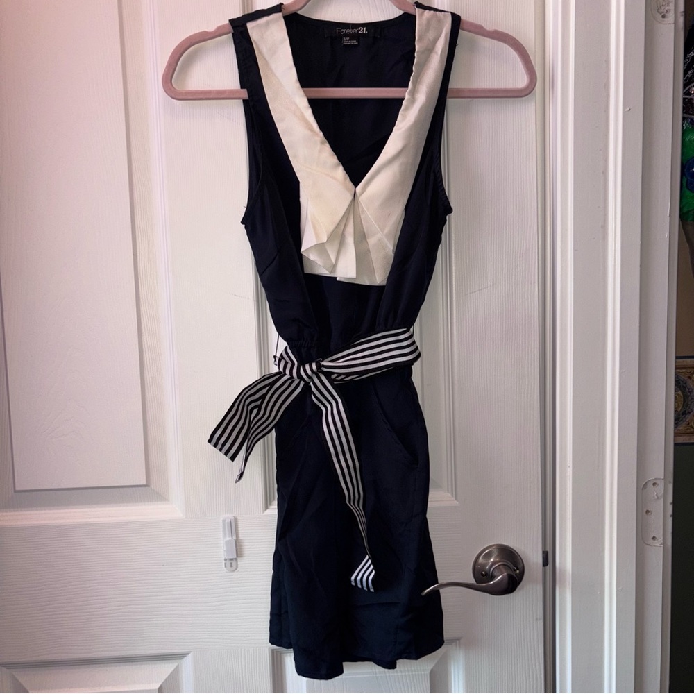 Forever 21 Navy and White Mini Dress